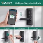 Smart Door Lock, Biometric Fingerprint, Keyless Entry, App Control, 6 Ways to Unlock, DIY Installation, Black - Image 3