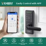 Smart Door Lock, Biometric Fingerprint, Keyless Entry, App Control, 6 Ways to Unlock, DIY Installation, Black - Image 4