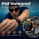 Smart Watches for Men,Military Rugged Men Smartwatch, Stainless Steel Body, IP68 Waterproof, 30-Day Long Standby, Answer/Make Call, 1.43" HD Screen, Compatible for Android iOS(2 Bands) - Image 4