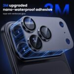 WSKEN for iPhone 17 Pro Max Camera Lens Protector - [Military Grade Shatterproof] [Strong Adhesion] Metal Aluminum Alloy Tempered Glass Camera Screen Protector, Blue Titanium - Image 5