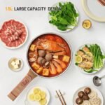 Hot Pot Electric, 1.5L Portable Stainless Steel Sauté Pan Electric Pot for Cooking Ramen, Pasta, Soup with Power Adjustment for Dorm Home Travel (Silicone Spatula Included) - Image 4