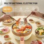 Hot Pot Electric, 1.5L Portable Stainless Steel Sauté Pan Electric Pot for Cooking Ramen, Pasta, Soup with Power Adjustment for Dorm Home Travel (Silicone Spatula Included) - Image 5