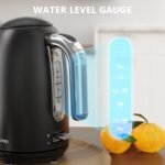 Evoloop Electric Kettles, 1.7L Tea Kettle, Hot Water Boiler Heater, Stainless Steel Electric Teapots BPA Free, Auto Shut-Off & Boil-Dry Protection, 120V/1500W-Black - Image 3
