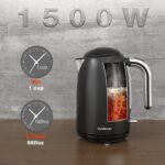 Evoloop Electric Kettles, 1.7L Tea Kettle, Hot Water Boiler Heater, Stainless Steel Electric Teapots BPA Free, Auto Shut-Off & Boil-Dry Protection, 120V/1500W-Black - Image 6