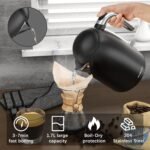 Evoloop Electric Kettles, 1.7L Tea Kettle, Hot Water Boiler Heater, Stainless Steel Electric Teapots BPA Free, Auto Shut-Off & Boil-Dry Protection, 120V/1500W-Black - Image 7
