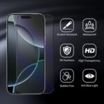 2-Pack Blue Light Tempered Glass Screen Protector for iPhone 16 Pro – Anti-Blue Light Tempered Glass, Eye Protection, 9H Scratch Resistant, Easy Installation - Image 3