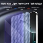 2-Pack Blue Light Tempered Glass Screen Protector for iPhone 16 Pro – Anti-Blue Light Tempered Glass, Eye Protection, 9H Scratch Resistant, Easy Installation - Image 6