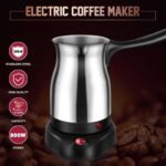 Electric Turkish Coffee Maker Machine, 600ML Stainless Steel Greek Turkish Coffee Pot with Anti Scald Handle, Heating Tea Maker Kettle for Arabic Tea Milk - Image 3