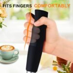 YUSWKO Black Handheld Milk Frother Wand for Coffee, Rechargeable Electric Whisk with 3 Heads 3 Speeds Drink Mixer Coffee Frother For Latte, Cappuccino, Hot Chocolate, Egg - Image 5