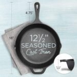 Fresh Australian Kitchen 12" Cast Iron Skillets Nonstick - Pre Seasoned Frying Pan Cookware Pan for Cooking - Image 3