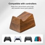 UPERGO Headset Stand with Gaming Controller Holder, Walnut Wood Headphone Stand with Storage Base, Gaming Equipment Accessories for Desk - Image 4