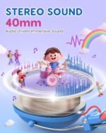 Kids Headphones, 74/85dB Safe Volume Limit, Stereo Sound, Wired On-Ear Headphones for Kids Boys Girls, 3.5mm Jack for Tablet, iPad, Kindle, YOTO Player, Airplane Travel, Blue - Image 4