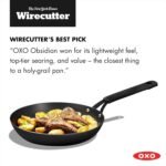 OXO Obsidian Pre-Seasoned Carbon Steel, 10" Frying Pan Skillet with Removable Silicone Handle Holder, Induction, Oven Safe, Black - Image 4
