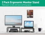 Zimilar 2 Pack Monitor Stands, 3 Height Adjustable Riser for Laptop, Printer, iMac, PC, Premium Metal Stand for 2 Monitors - Image 3