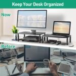 Zimilar 2 Pack Monitor Stands, 3 Height Adjustable Riser for Laptop, Printer, iMac, PC, Premium Metal Stand for 2 Monitors - Image 4