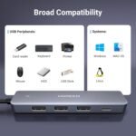 UGREEN USB Hub 4 Ports, C & 3 A Multiport Adapter, 2ft Long Cable Powered 3.0 Hub With C Power Port for Laptop, Desktop, PS5, Xbox Series, and More Devices - Image 7