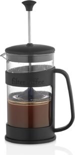 French Press Coffee and Tea Maker - 400ml (13.5oz) BPA-Free Heat-Resistant Plastic Body - Perfect for Herbal Tea, Filter Coffee, and Espresso Brewing - Sleek Black Design - Image 4