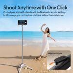 ULANZI Magnetic Phone Tripod, MT85 Auto Open Tripod with Enhanced 4-Leg, 60'' Selfie Stick Extendable Phone Stand, for Content Creation/Vlog, Compatible with iPhone 17/16/15/14/13/12 (Black) - Image 6