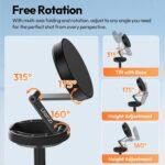 ULANZI Magnetic Phone Tripod, MT85 Auto Open Tripod with Enhanced 4-Leg, 60'' Selfie Stick Extendable Phone Stand, for Content Creation/Vlog, Compatible with iPhone 17/16/15/14/13/12 (Black) - Image 7