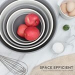 Rae Dunn Mixing Bowls with Lids - 10 Piece Plastic Nesting Bowls Set includes 5 Prep Bowls and 5 Lids (Grey) - Image 4