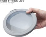 Rae Dunn Mixing Bowls with Lids - 10 Piece Plastic Nesting Bowls Set includes 5 Prep Bowls and 5 Lids (Grey) - Image 5