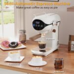Espresso Machine with Steam Milk Frother Semi Automatic 20 Bar Compact White with Touch Screen for home Cafetera Espresso, Latte, Cappuccino, Americano, Macchiato - Image 6