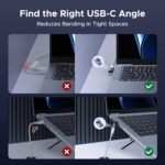 UGREEN 40Gbps Right Angle USB C Adapter Combo, 2-Pack 90 Degree USB-C Adapter Compatible with MacBook Pro/Air, Steam Deck, Switch, ROG Ally, Thunderbolt 4, iPhone 16/17, iPad - Image 3