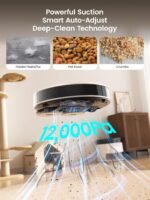 Lefant M3 Robot Vacuum, Auto Mop Washing, 12000Pa Suction, Self-Emptying & Refilling, 9mm Mop Lifting, 200RPM Spinning Mops, Smart Obstacle Avoidance, White - Image 3