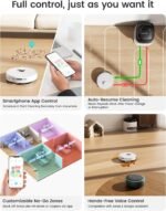Lefant M3 Robot Vacuum, Auto Mop Washing, 12000Pa Suction, Self-Emptying & Refilling, 9mm Mop Lifting, 200RPM Spinning Mops, Smart Obstacle Avoidance, White - Image 5