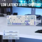 EPOMAKER TH99 Tri-Mode Wireless Mechanical Keyboard with 8000mAh Battery, Hot Swappable Custom RGB Gaming Keyboard with Numpad, Gasket Creamy for PC/Mac/Office (Blue&White, Creamy Jade) - Image 5