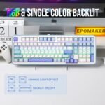 EPOMAKER TH99 Tri-Mode Wireless Mechanical Keyboard with 8000mAh Battery, Hot Swappable Custom RGB Gaming Keyboard with Numpad, Gasket Creamy for PC/Mac/Office (Blue&White, Creamy Jade) - Image 6