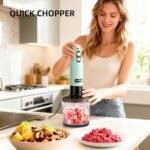 4 in 1 Corded Hand Blender Includes Food Chopper, Mixing Beaker Milk Frother and Whisk 600W Handheld Blender with Stainless Steel Blade, Baby Food Blender - Image 6