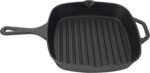 Jim Beam , Pre Seasoned Cast Iron Square Skillet with Ridges, 16", Black - Image 4