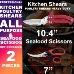 Heavy Duty Poultry Shears Seafood Scissors 2pcs set,Kitchen Shears for food Heavy Duty,Kitchen Scissors All Purpose,Chicken,Fish,Meat,Seafood, Easy to Cleaning,Dishwasher Safe - Image 3
