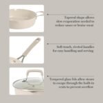 Martha Stewart Heathland Premium Nonstick PFA Free Ceramic Interior 10-Piece Tapered Aluminum Cookware Set - Taupe - Image 5