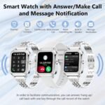 Efolen Smart Watches for Women with Diamonds (Answer/Make Call), 1.57'' Bluetooth Smartwatch for Android iOS Phones, Waterproof Fitness Tracker with Heart Rate/SpO2/Sleep/BP/AI Voice (Silver) - Image 4