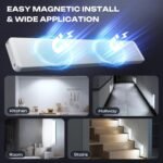 5 Pack Under Cabinet Lighting Wireless 2200maAh Rechargeable LED Motion Sensor Magnetic Light Indoor Closet Lights for Kitchen, Stairs Cool White - Image 4