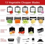25-in-1 Vegetable Chopper with 13 Blades - Mandoline Slicer -Food Chopper w/Container - Cheese Grater - Veggie Salad Onion Chopper - Kitchen Gadget - Home Essentials - Kitchen Accessories - Image 3