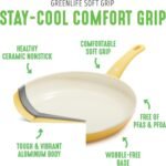 GreenLife Nonstick 8" Frying Pan Skillet, Non-Toxic PFAS-Free Ceramic Nonstick, Dishwasher & Oven Safe, Stay-Cool Handles, Wobble Free, Yellow - Image 4