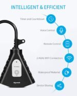 Outdoor WiFi Outlet, Outdoor Plug with 3 Ground Outlets, Compatible with Amazon Alexa, Google Assistant, Remote Control Outdoor Light Timer Outlet Waterproof, FCC Certified - Image 3