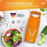 Mandoline Food Slicer Börner V5 (Basic Set) by Reston Lloyd • V-Slicer with Food Holder • Made in Germany • Fruit & Vegetable Chopper • Multiple Settings • Color: Orange - Image 4