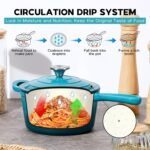 Onader 1QT & 2QT Saucepan Set with Lid, Enameled Cast Iron Sauce Pan Pot, Small Dutch Oven Cooking Kitchen Pot, Nonstick & Heavy Duty, Induction Compatible – Dark Cyan - Image 4