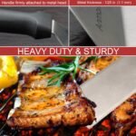 Metal Spatula Stainless Steel and Scraper - Professional Chef Griddle Spatulas Set of 3 - Heavy Duty Accessories Great for Cast Iron BBQ Flat Top Grill Skillet Pan - Commercial Grade - Image 3