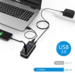 Powered USB Hub, RSHTECH 4 Port USB 3.0 Hub Splitter Portable Aluminum USB Data Hub Expander with Individual On/Off Switch and Universal 5V AC Adapter, 3.3ft USB 3.0 Cable (RSH-516) - Image 3