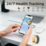 Smart Ring for Women & Men, Smart Rings Health Tracker with Heart Rate, Sleep Monitoring, Long Lasting Battery, IP68 Waterproof Fitness Ring for iOS & Android, No Subscription Fee (Gold, #8) - Image 3