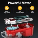 VIVOHOME 3-in-1 Stand Mixer, 6 Quart Electric Tilt-Head Kitchen Mixer with Bowl, Multifunctional Food Mixer with Meat Grinder and Blender Attachments, Dough Hook, Beater, and Whisk, Red - Image 3