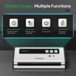 FRESKO Automatic Vacuum Sealer for Food with 95 kPa Powerful Suction, Compact Food Sealer machine Starter Kit with 10 Vacuum Bags for Dry/Moist Food, Sous Vide, Meal Prep - Image 3
