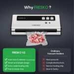 FRESKO Automatic Vacuum Sealer for Food with 95 kPa Powerful Suction, Compact Food Sealer machine Starter Kit with 10 Vacuum Bags for Dry/Moist Food, Sous Vide, Meal Prep - Image 5