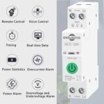 WiFi Smart Switch, 1-63A Adjustable WiFi Circuit Breaker, Smart Life/Tuya APP Remote Control Monitor Voltage Power Energy Usage, Compatible with Alexa Google Home, DIN Rail Mountable - Image 4