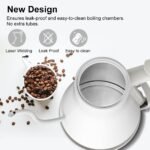 Electric Kettle, Gooseneck Electric Water Kettle for Pour Over Coffee & Tea, 0.8L Quick Heating Small Hot Water Kettle Electric, Stainless Steel, Auto-Off & Boil Dry Protection, Matte White - Image 4